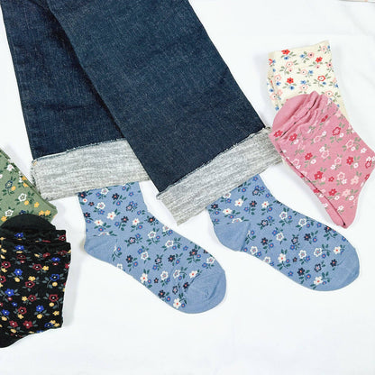 Women's  Flower Pattern Crew Socks