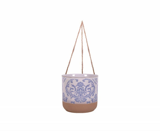 5.25" Blue Hanging Chantel Flower Pot