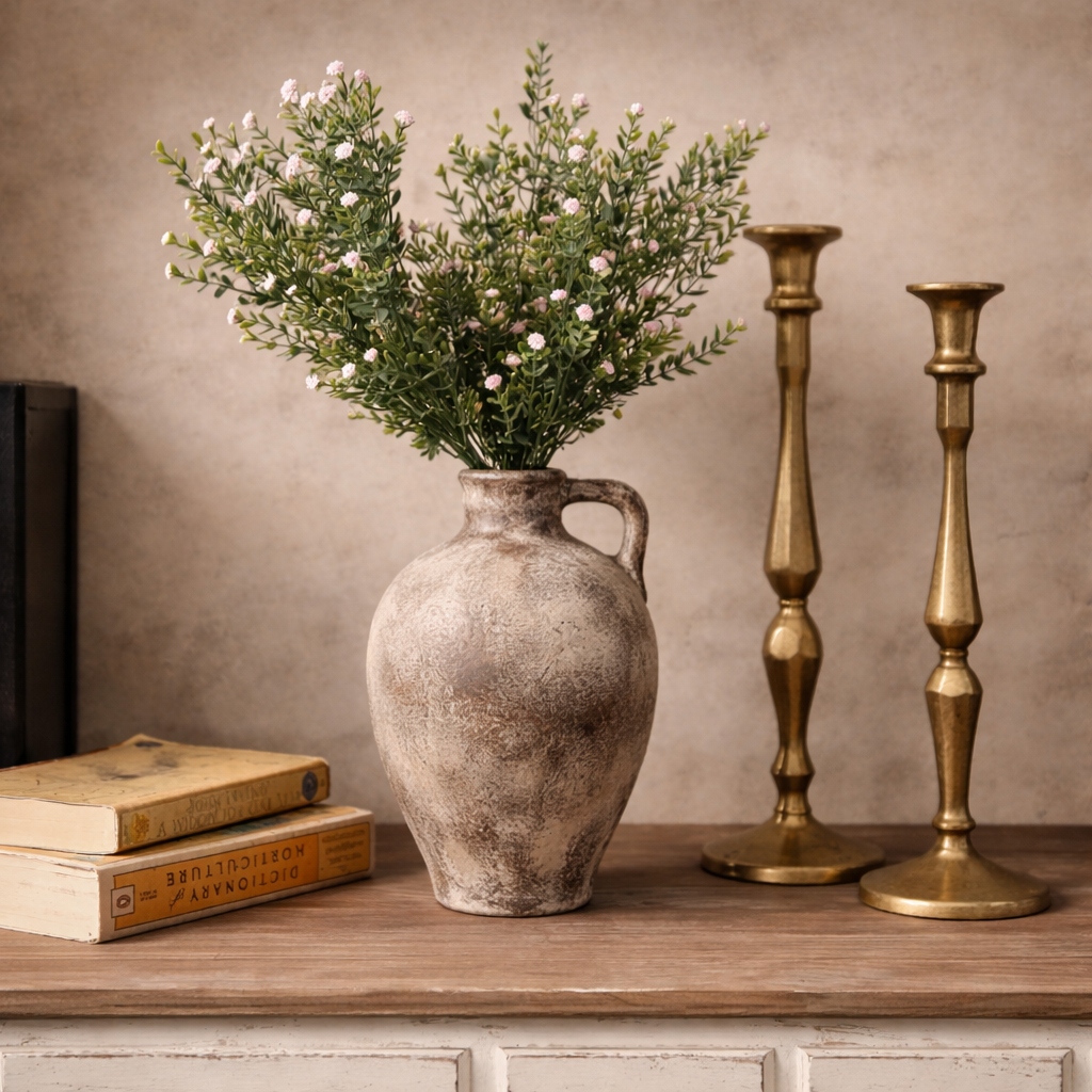 Rustic Aged Terracotta Vase