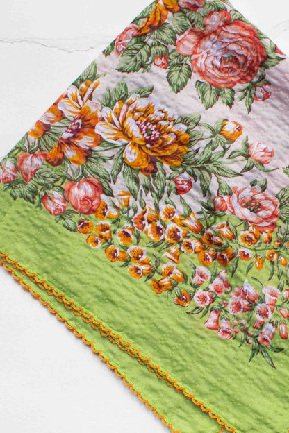Vintage Garden Floral Square Scarf