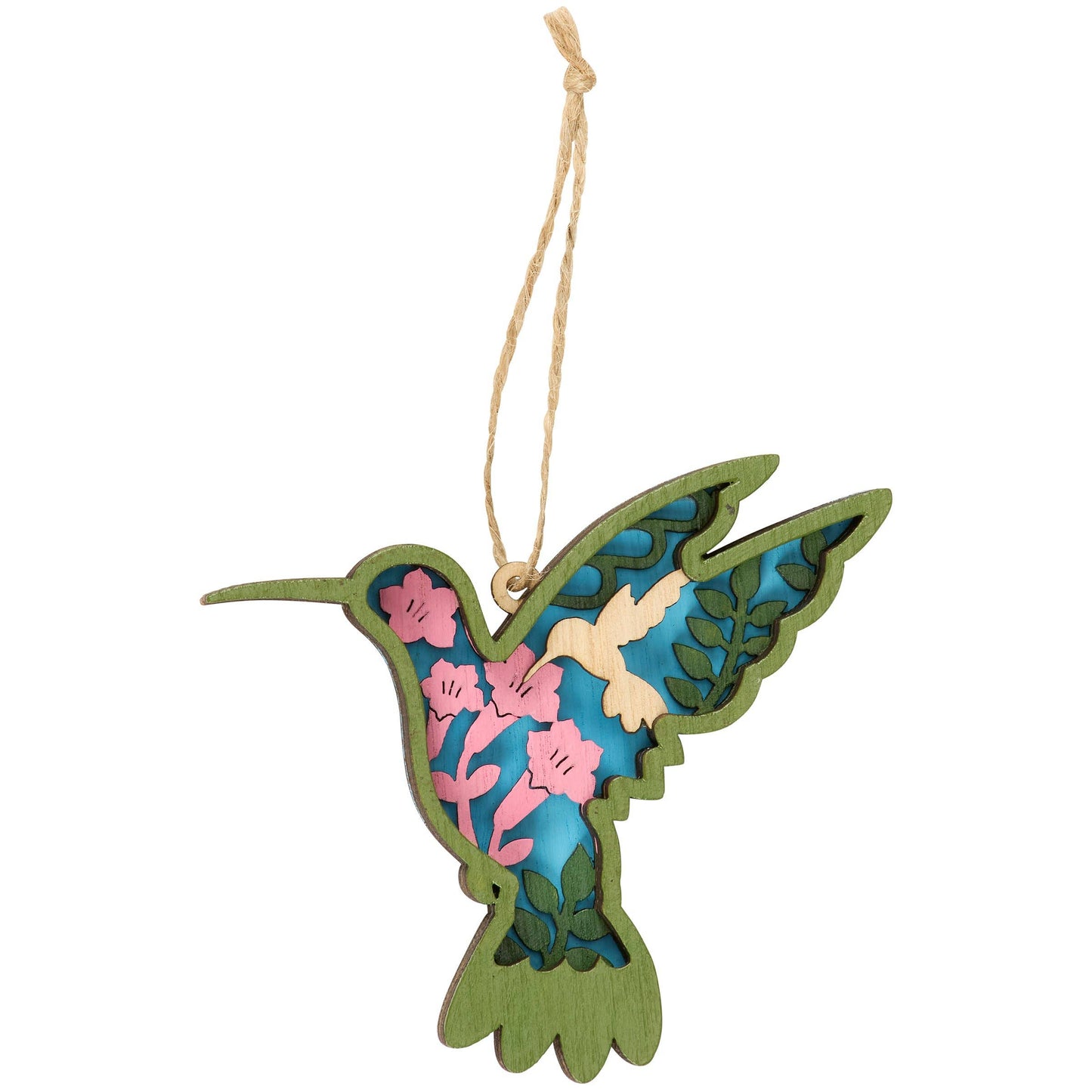 Wooden Hummingbird Ornament