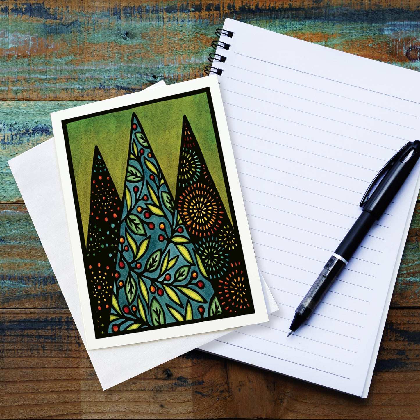 Greeting Card Holiday Christmas Trees