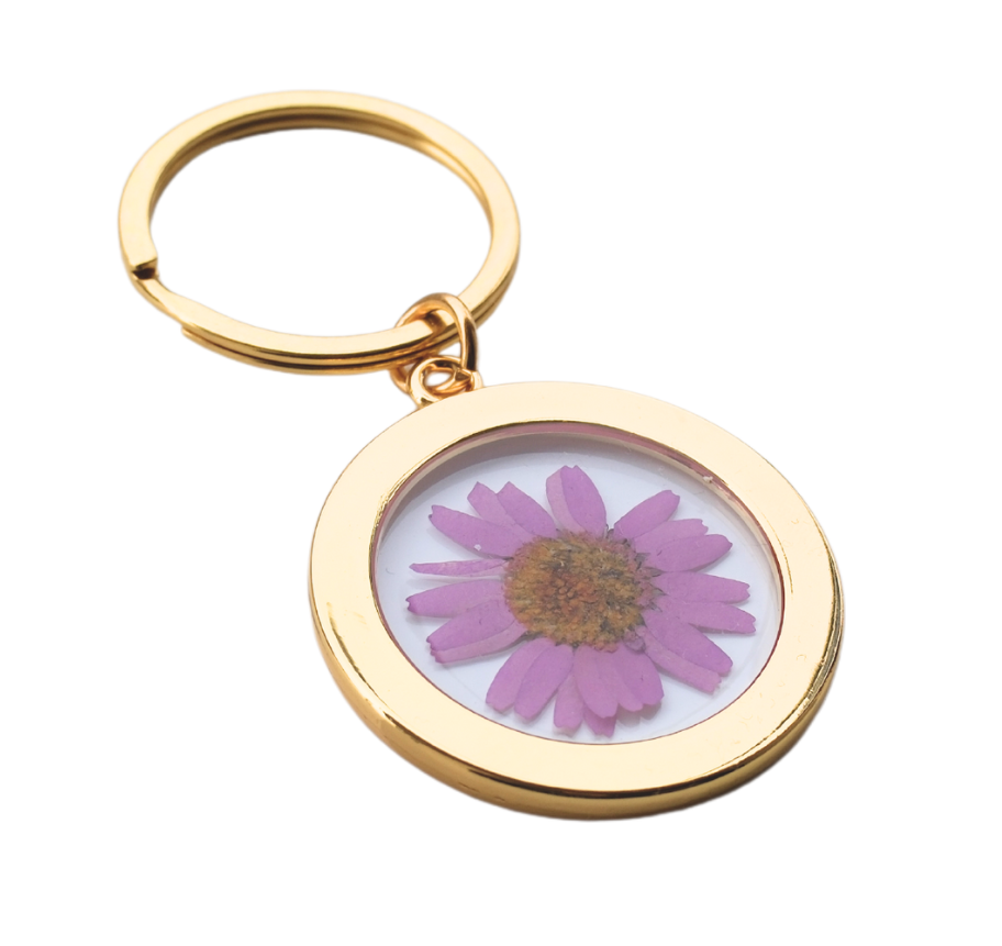 Mount Vernon, WA Pressed Flower Keychain