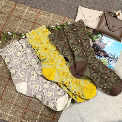 Women's Crew Mori Fleur Flower Socks