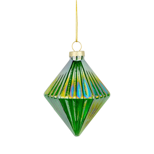 Molded Glass Diamond Ornament 3.25"