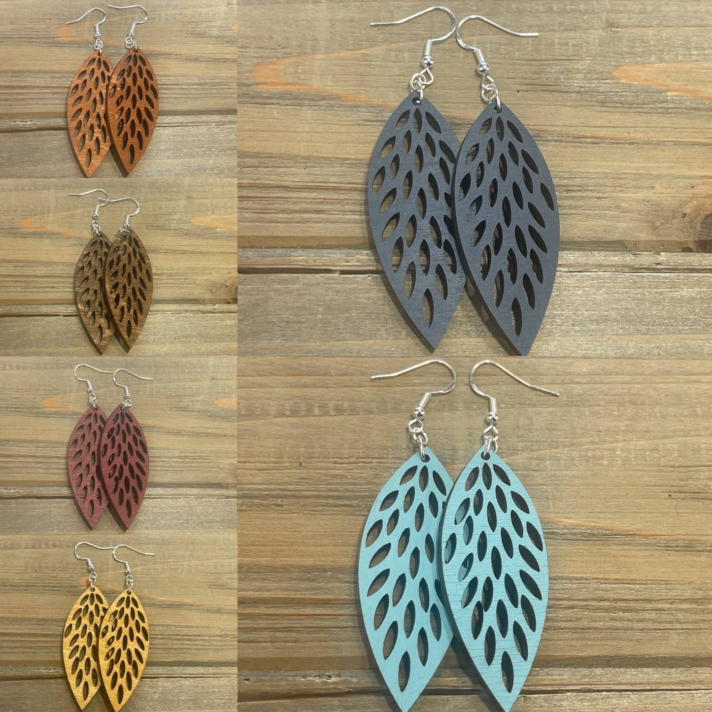 Wooden Feather Lightweight Earrings