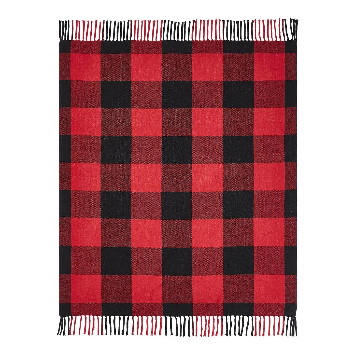 Harper Red Black Buffalo Check Woven Throw 50x60