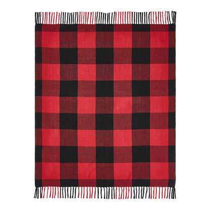 Harper Red Black Buffalo Check Woven Throw 50x60