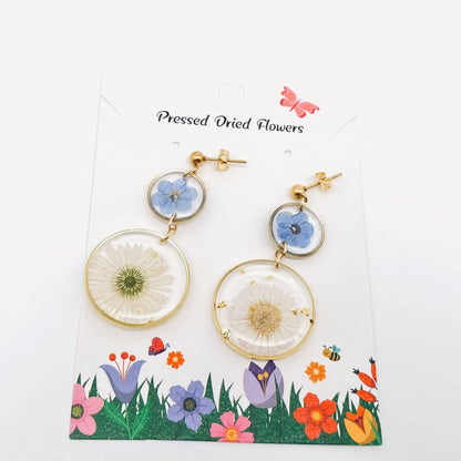 Leucanthemum paludosum Forget-Me-Not Circular Earring - PDF