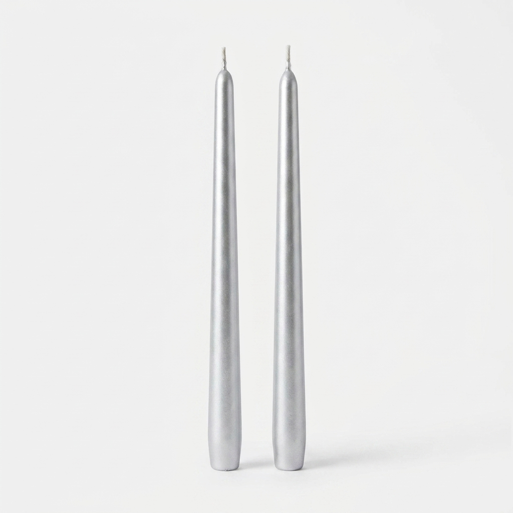 Silver Taper Candles 12" set of 2