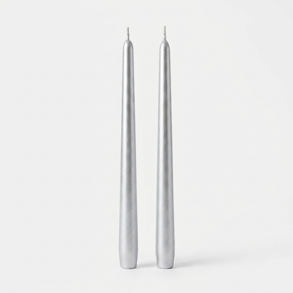 Silver Taper Candles 12" set of 2