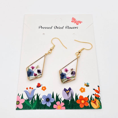 Forget-me-not & Baby's Breath Dried Flowers Earrings