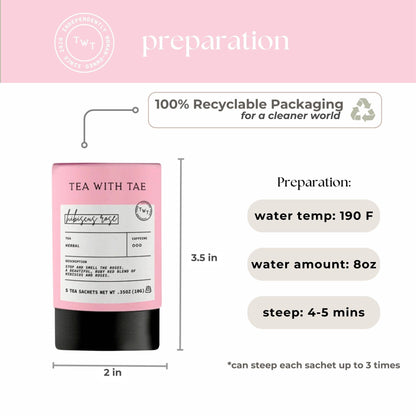 Hibiscus Rose Herbal Mini Tube Gift (5 tea bags)
