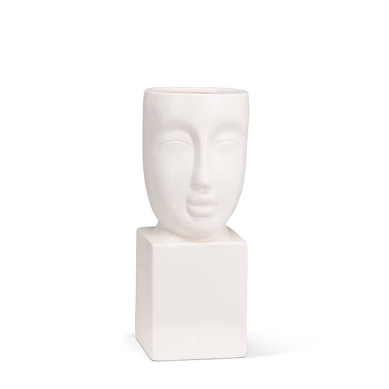 Sm Face Vase on Pedestal-9"H