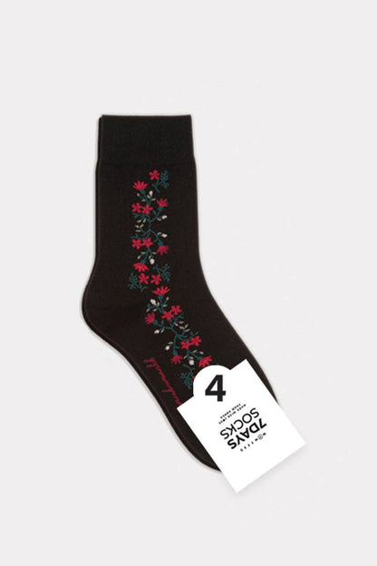 Women's Crew Vintage Vine Flower Socks