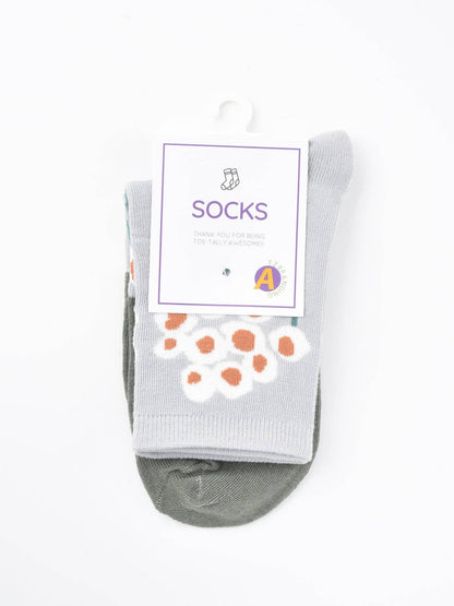 Rufia - Floral Lace Trim Mid-Calf Socks