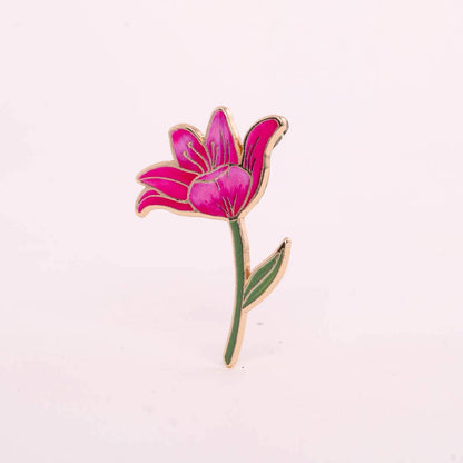 Pink Lily Flower Pin
