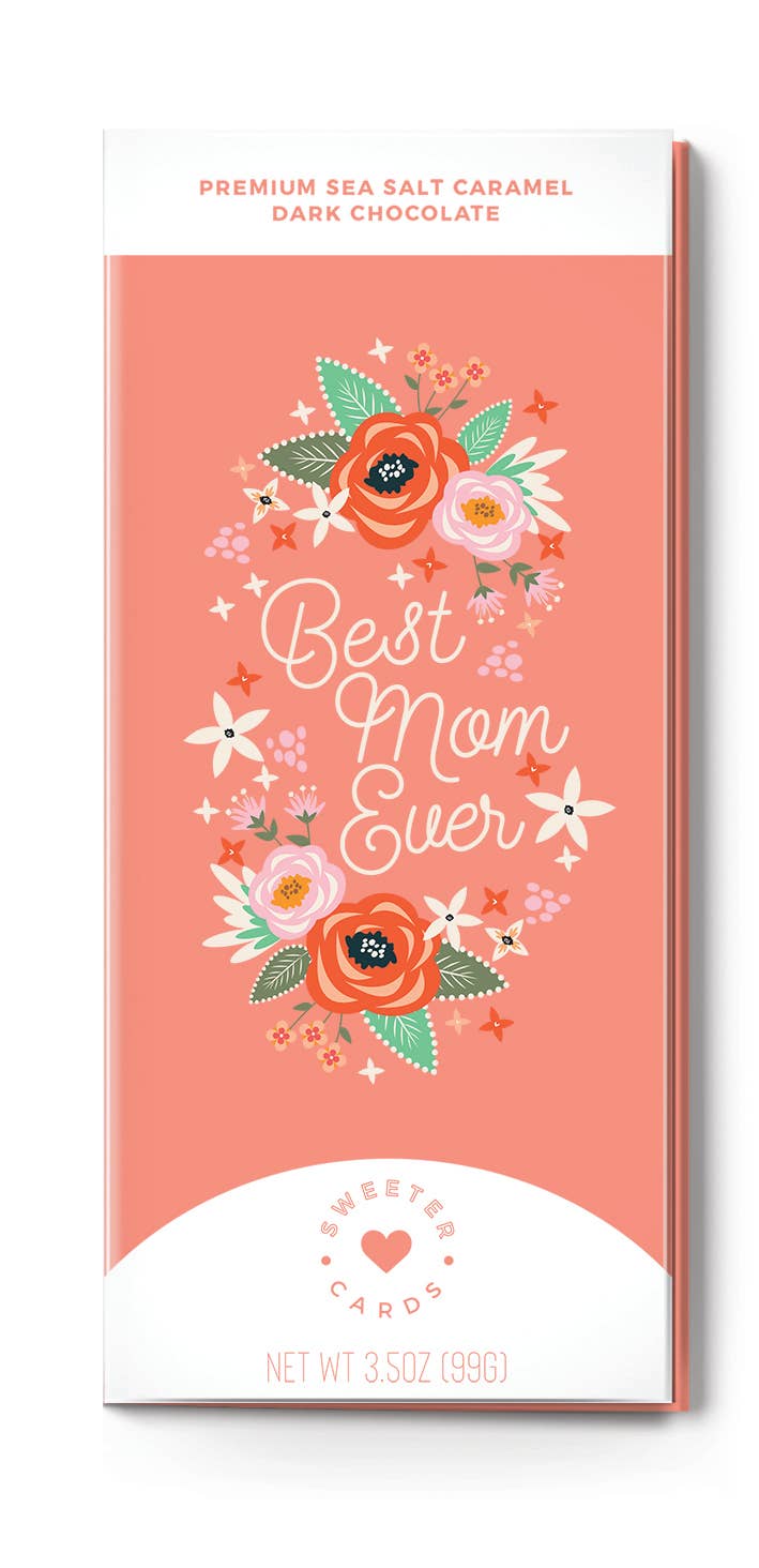 Mother's Day Card & Premium Sea Salt Caramel Dark Chocolate Bar