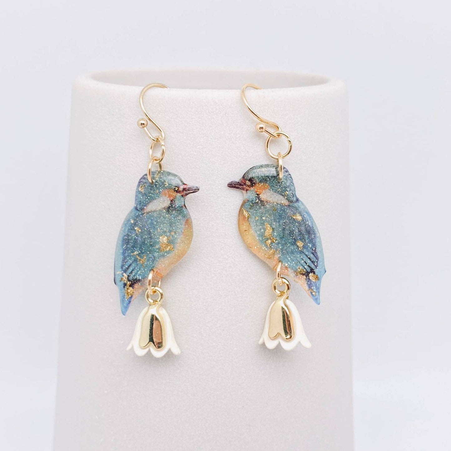 Bird Charm Dangle Earrings