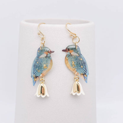 Bird Charm Dangle Earrings