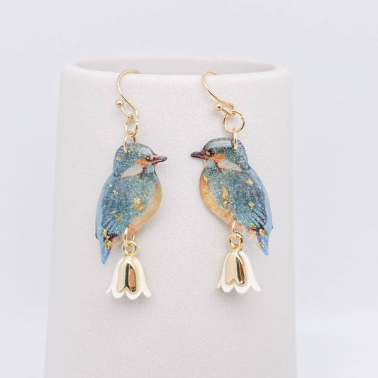 Bird Charm Dangle Earrings