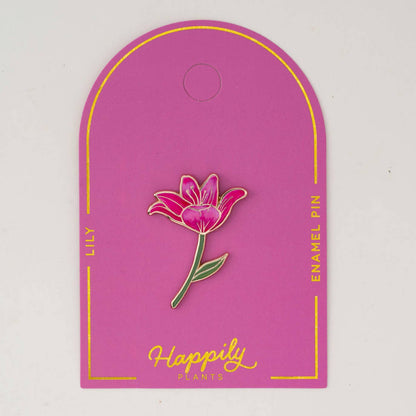 Pink Lily Flower Pin