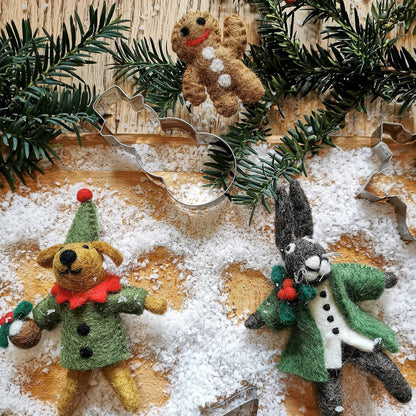 Hamdmade Felt Bernard the Dog Hanging Christmas Decoration