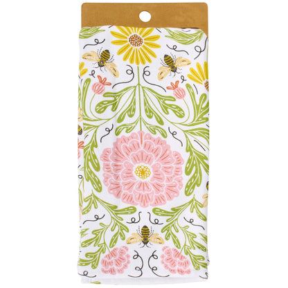 Peony Bee Kitchen Towel