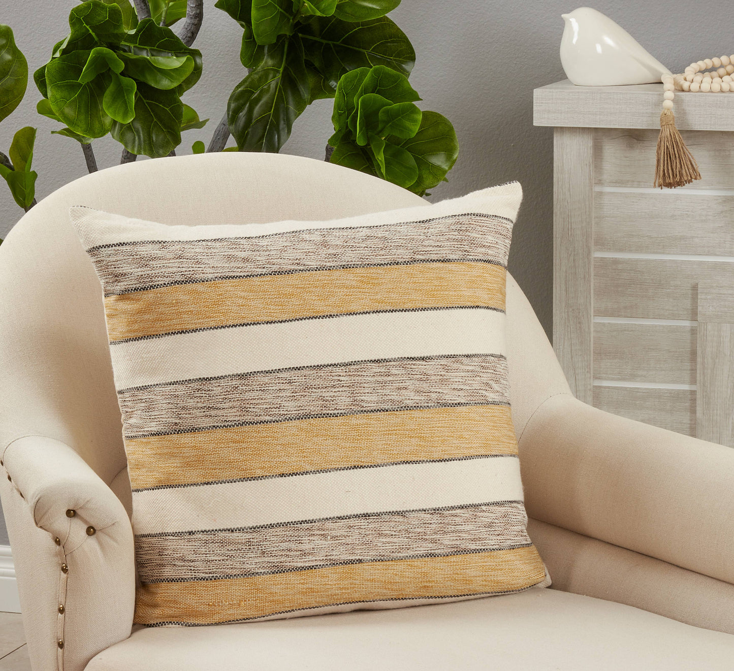 Throw Pillow With Striped Design