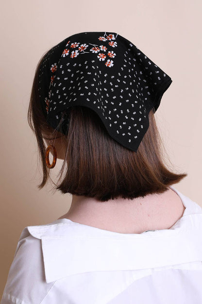 Coral Floral and Dot Cotton Neckerchief