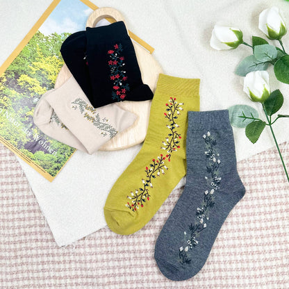 Women's Crew Vintage Vine Flower Socks