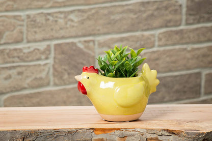 Yellow Chicken Planter 5"