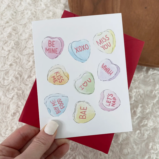 Candy Hearts 4x6 Card