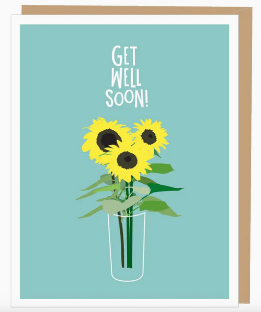 Get Well Sunflower 4x6 Card