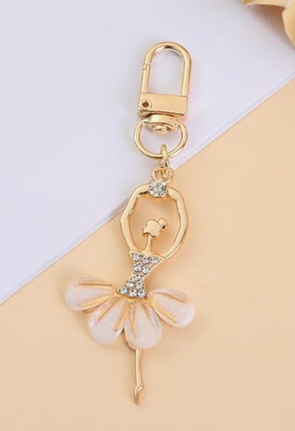 Ballerina Keychain w/ pink ribbon