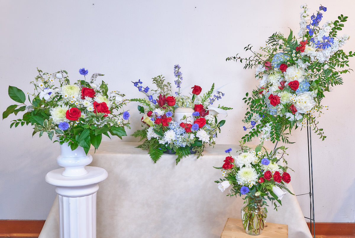 Urn/Photo Wreath & Standing Spray Set