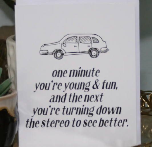 Turn Down Stereo 4x6 Card