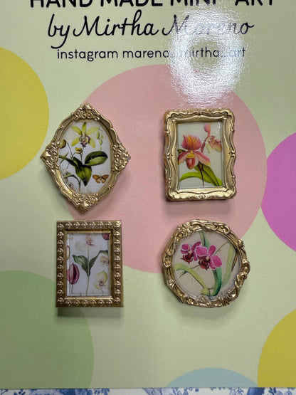 Orchid Botanical Magnets Set of 4