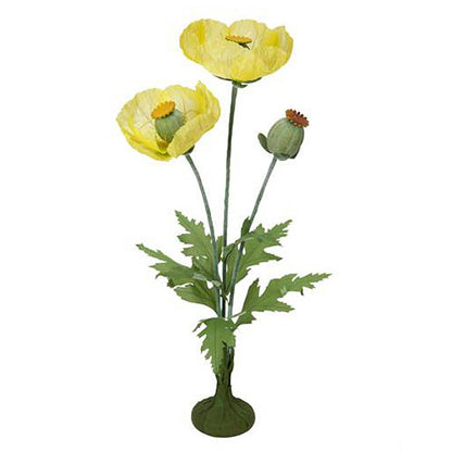 45" Poppy Faux Flower Stem