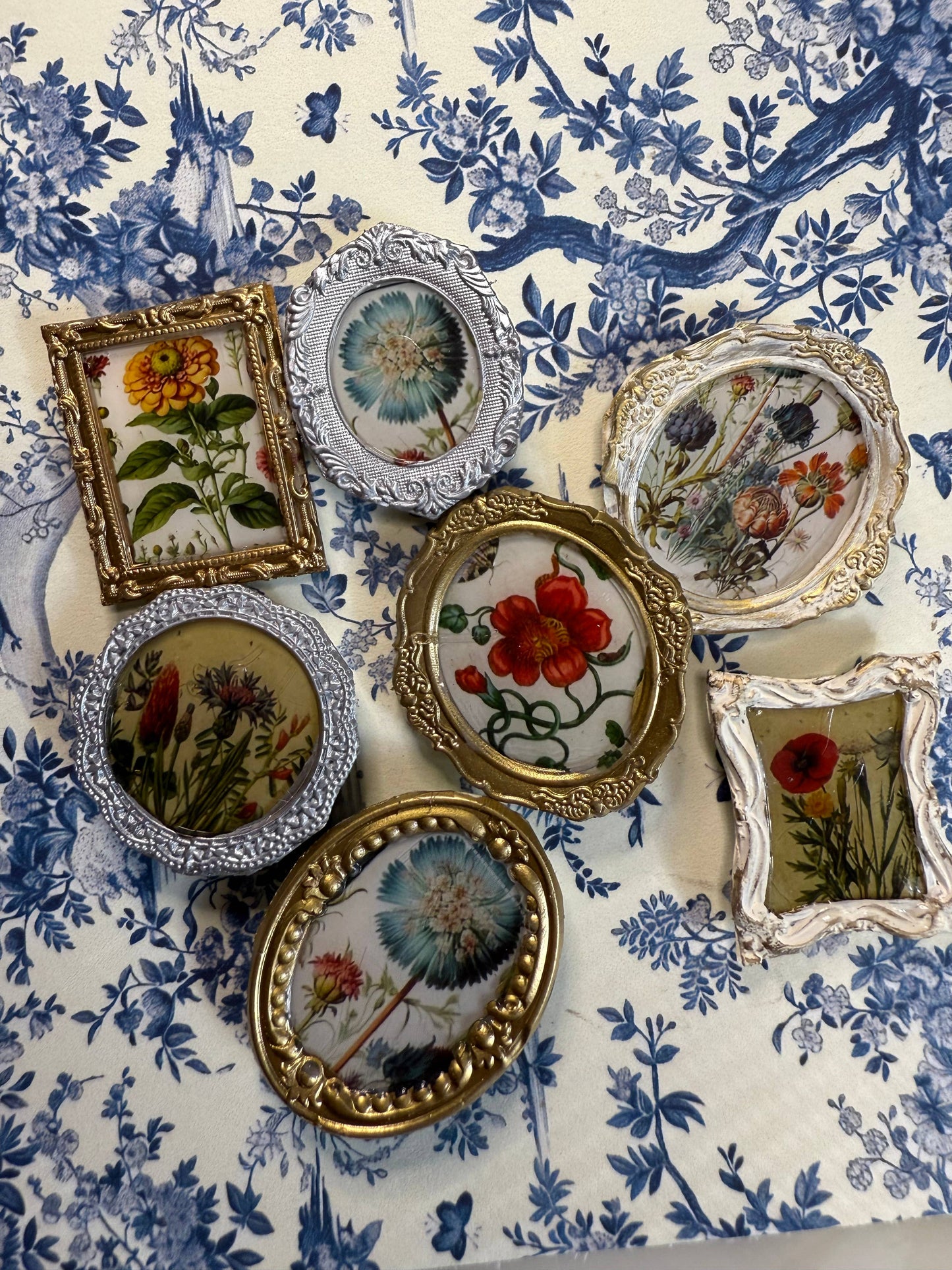 Vintage Floral Poppy Magnets Set of 4