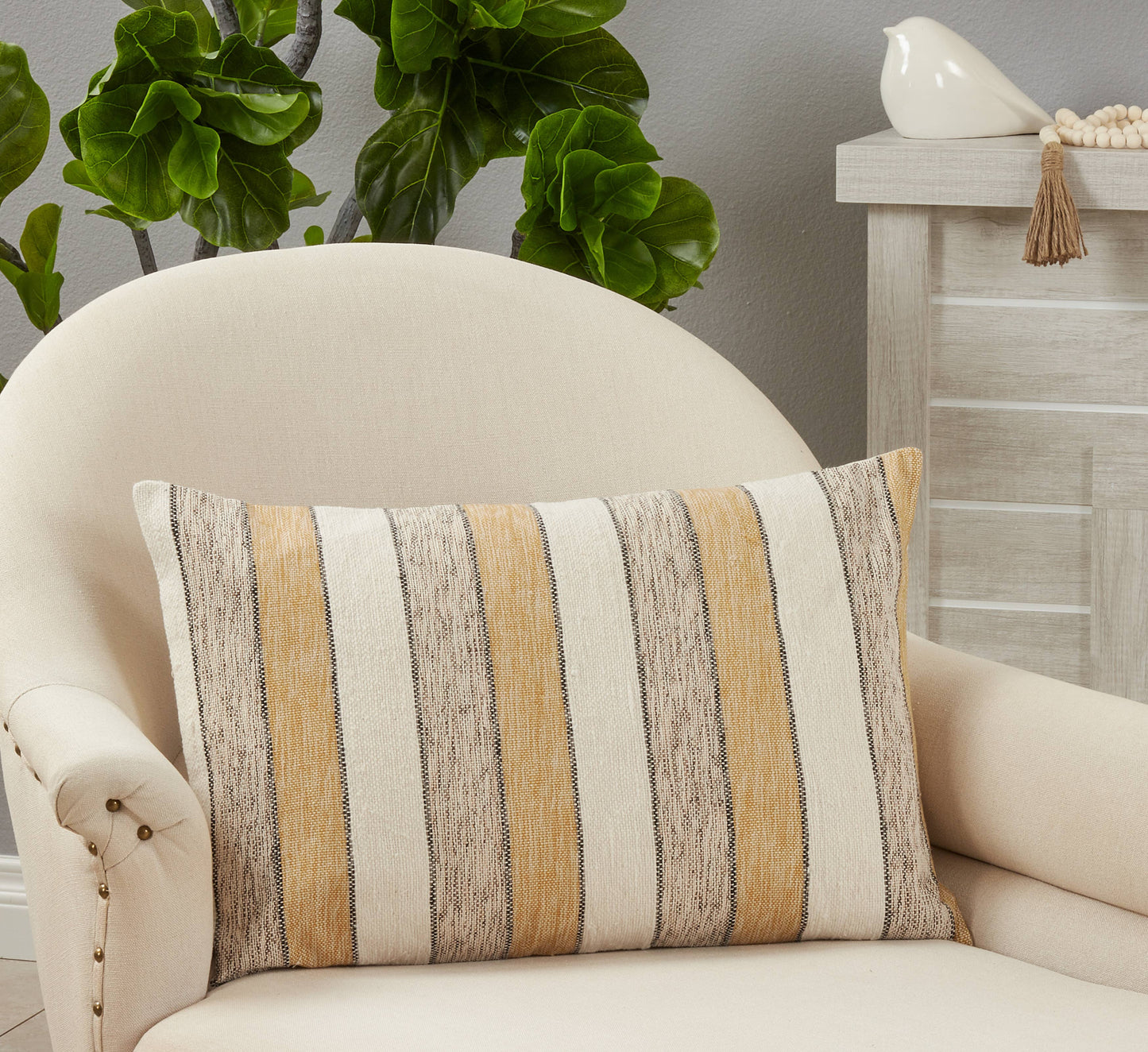 Throw Pillow With Striped Design