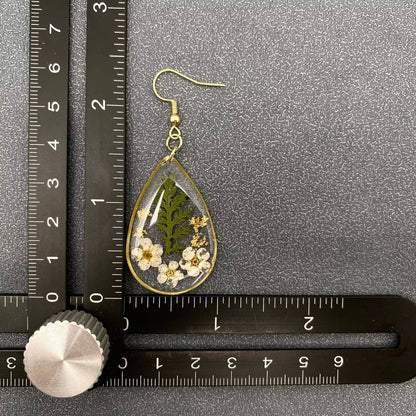 Dried Flowers Floral Drop Dangle Earrings