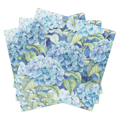 Blue Hydrangea Floral Paper Napkins
