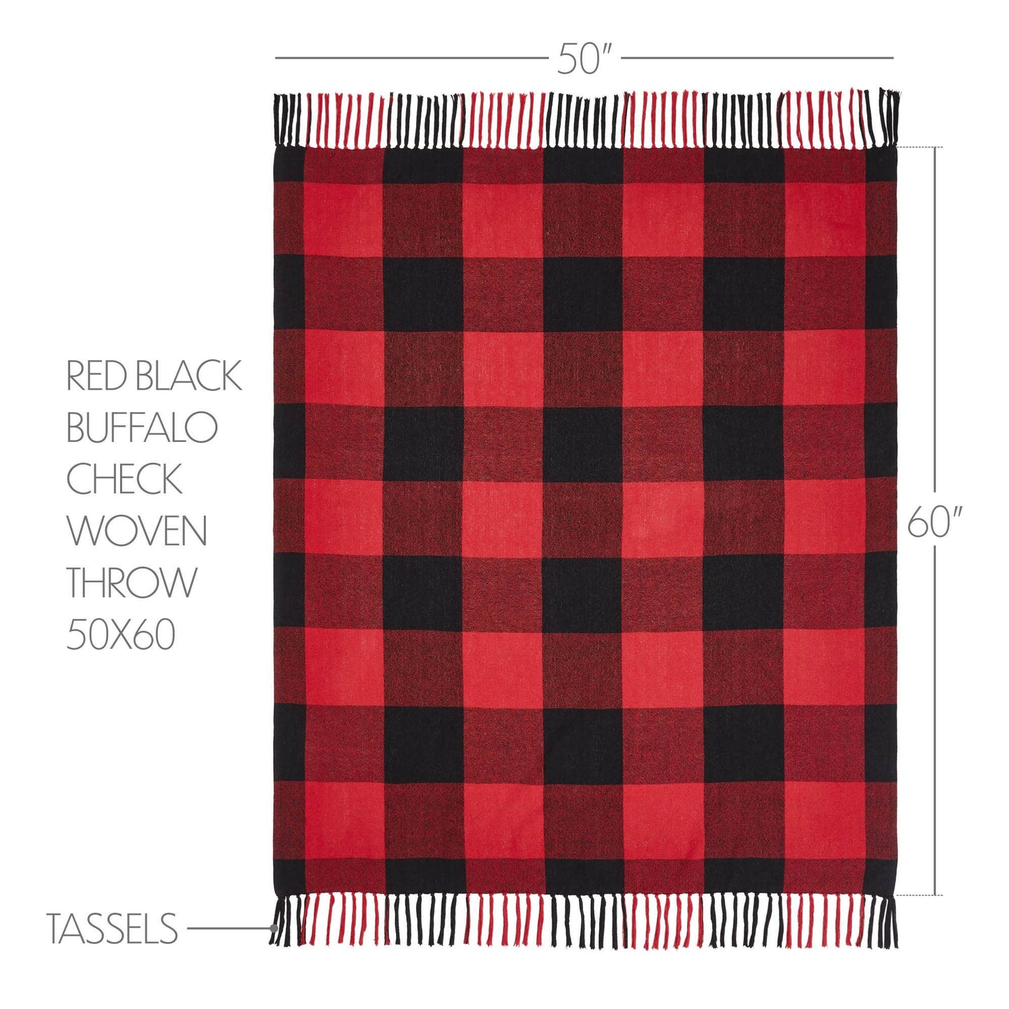 Harper Red Black Buffalo Check Woven Throw 50x60