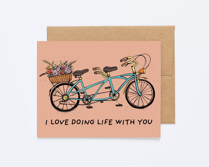 Tandem Love 4x6 Greeting Card