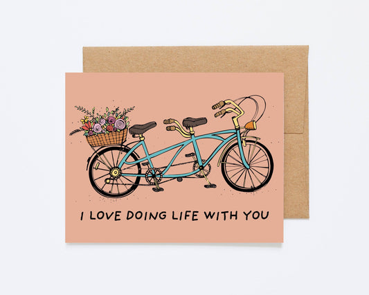 Tandem Love 4x6 Greeting Card