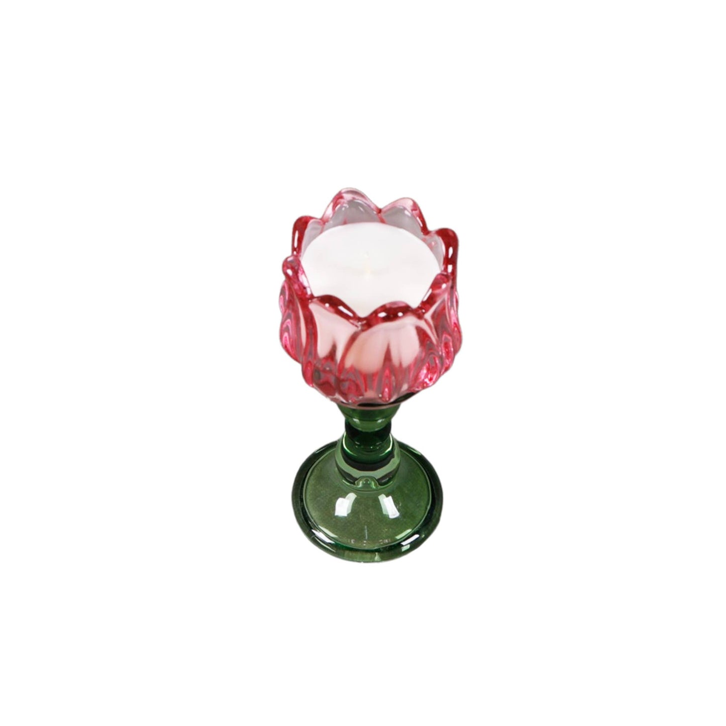 Iridescent Tulip Wine Glass Candle 6.25"