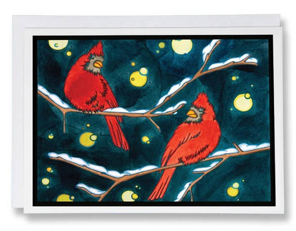 Greeting Card Winter Cardinals