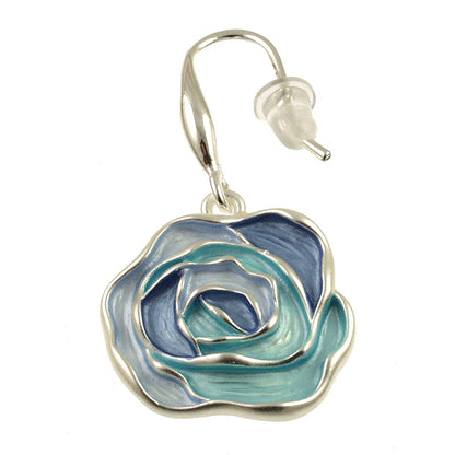Rose Earrings in Blue Tones