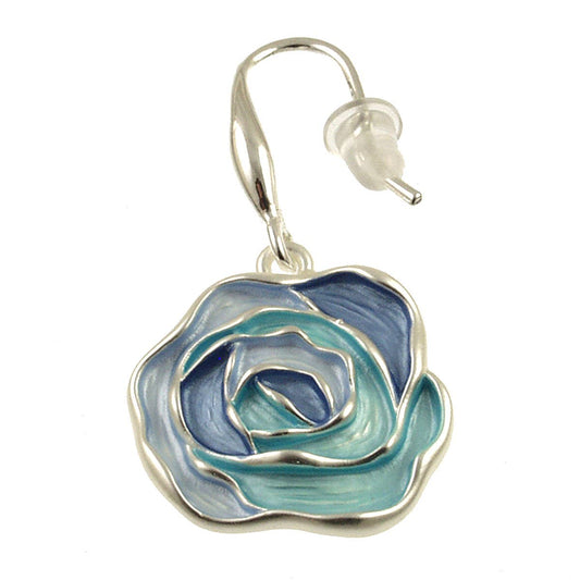 Rose Earrings in Blue Tones